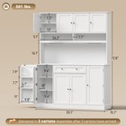 Homcom 73  Pantry Cabinet With Charging Station  Kitchen Pantry  White