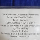 Nwt Crabtree Table Runner Black   White 100  Cotton Toile 72x12  French Floral