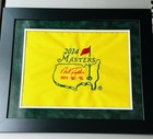 Nick Faldo Signed Masters Flag Auto Inscription Winning Years Framed Autograph 