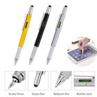 2pc 6 In1 Touch Screen Stylus Ballpoint Sprint Pen Tool Level Ruler Screwdriver