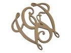 Vintage George Washington Cypher Brass Trivet Number 10-13  6 X 6 In 