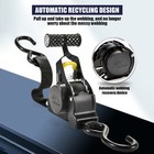 Self Retracting Ratchet Strap Heavy Duty 1500lbs 10    Tie Down Strap Black Us