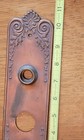  3 Antique Vintage Brass Art Nouveau Door Knob Key Hole Lock Back Plate