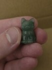 Green Aventurine Carved Cat     Mini Gemstone Animal Sculpture Lucky Charm