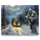 Semi Truck Driver Poster Art Print Bigfoot Logging Truck Dispatch Office Artwork