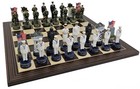 Us Military Army Vs Navy Chess Men Set With 14  Ebony   Maple Wood Board