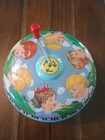 Vintage Schllying Round Tin Toy Hand Crank Music  Accordion Rare