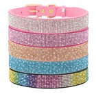 Bling Rhinestone Dog Cat Collars Leather Pet Puppy Kitten Collar For Chihuahua