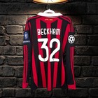 Ac Milan 2009 2010 Beckham  32 Home Ucl Long Sleeve Jersey