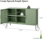 Metal Cabinet High Capacity Green Buffet Cabinet Coffee Bar Sideboard