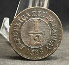 Paraguay Coin 1 12 Real Year 1845 Km 1 2 Crude Issue Asuncion Mint Scarce Piece 