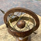 10  Vintage Metal Globe With Wood Base   Zodiac Astrology Signs  Italy