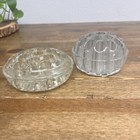 Vintage Glass Flower Frogs Lot Of 2 Frog Heavy Clear