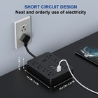 12-in-1 Surge Protector Power Strip 8 Ac Outlet 3 Usb Ports type C 1700j Wall Us