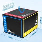 3-in-1foam Plyometric Jump Box adjustable Height 16 20 24 Inch anti-slip Surface