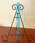 Plate Picture Display Easel Holder Sturdy Black Metal 12  Tall Preowned