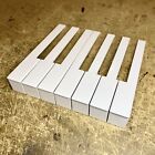 One Octave Abcdefg German Piano Keytops W fronts  50mm Head  Gloss White