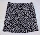 Westport Black White Floral Skort Lined Classic A-line Midi Office Chic 10 Skirt