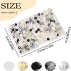 300pcs 6mm Silver And White Glass Beads For Jewelry Making  5 Style 3 Size Cryst