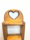 Vintage Wall Curio Soft Wood Shelf Heart Eyelets Primitive Rustic Country 22 5 
