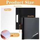 30 Pack Black Presentation Folders With Rotary Clip  Letter Size Professional   