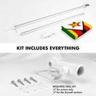 Combo  6 Ft Aluminum Flagpole Silver   Zimbabwe Zimbabwean Flag Printed 3x5 Ft
