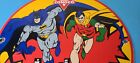 Vintage Conoco Gasoline Porcelain Sign - Batman Robin N-tane Comic Gas Pump Sign