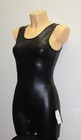 Women Gymnastics Short Unitard  260-00  Black Spandex Leather-like Size S