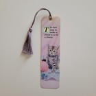Vintage 90s Tabby Kitty Friend Ball Yarn Tassel Bookmark 1990s Antioch Tbm-11290
