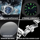 Poedagar Luxury Watch Business  Luminous Date Stainless Steel Square Quartz Men
