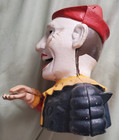 Vintage Repo Clown Jester Cast Iron Mechanical Bank  Good Working Condition 