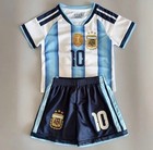 Youth Kid Lionel Messi  10 Argentina Home Soccer Jersey   Short Set Sizes 18-28