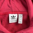 Adidas Jacket Small Pink Women 3 Stripe Pullover Hoodie Drawstring Used A8