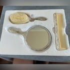 Accents Silver-plated Comb  Brush  And Mirror Set Vintage Hair Accessories New