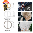 Quacc 8 Pcs Silk Scarf Clips One Size  Black  White  Silver  Transparent
