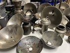 Large Lot Of Antique Mining Light Lamp Tank Brass All Untested As-is