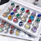 Wholesale 100pcs lot Vintage Silver Unisex Mixstyle Gemstone Jewelrywedding Ring