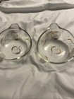 Vintage Mid Century Modern Gold White Leaf Pattern Decorative Glass Bowls 2