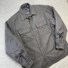 Vintage Gap Shirt Jacket Mens Medium Gray Wool Insulted Shacket Overshirt Y2k