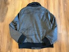 Men   s Zip Up Wool Jacket  Size Large  Grey  Removable Collar  Sherpa Collar