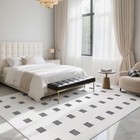 Premium 8x10ft Black And White Checkered Rugs Extra Large Living Room Bedroom 