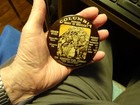 Old Advertising Pocket Mirror Paperweight  columbia Mined Right In Kentucky  Vg
