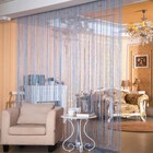 1 2pcs String Door Curtain Room Divider Fringe Beaded Tassel Crystal Panel