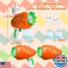 Igeekid 2 Pack Easter Lighted Bunny Bubbles Guns Toys For Kids Toddlers Boys 