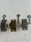 Vintage  3  Corbin Cabinet Locks W one Key Each  keyed Different  Antique