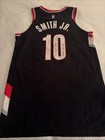 2021 75th Anniv Dennis Smith Jr  10 Game Worn Used Portland Trailblazers Jersey