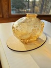 Vintage Carnival Glass Coin Piggy Bank Save With Marathon The Ohio Oil Company