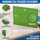 50 Pack Hanging File Folders Letter Size File Folders Hanging With Tabs File