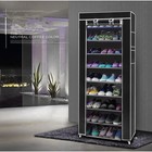 Cabinet Storage 10 Layers 9 Shelf Shoes Standing Shoe Rack Organizer Dustproof