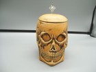 Vintage Golden Crown E r Novelty Human Skull Lidded Beer Stein Mug Germany Rare